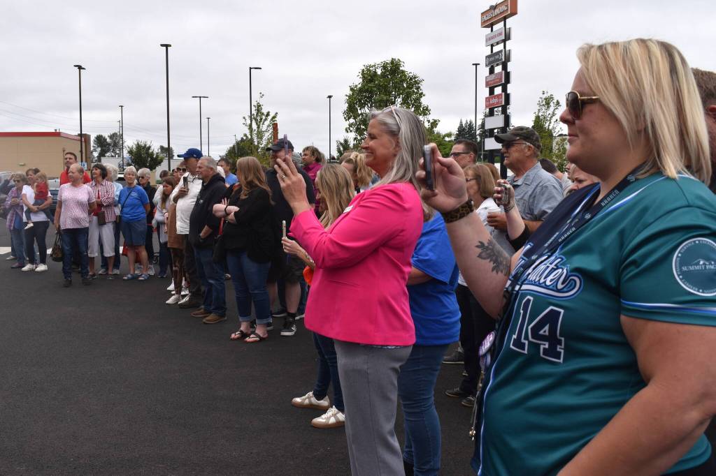Matthew N. Wells / The Daily World
While there was a well-attended ribbon-cutting ceremony on Thursday morning for the grand opening of the brand new Grocery Outlet in Elma, there were far more people shopping inside the store and navigating the stores large parking lot.The constant stream of customers put a smile on Shannon Browning, who owns the Elma location. She said shes super thankful for her friends, neighbors and other customers who showed up in droves.
