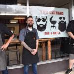 Matthew N. Wells / The Daily World
The Two Gringos, Travis Haney, center, and Steven Eddy, right, make killer barbecue in downtown Hoquiam  409 7th Street. Lyle Witt, left, works hard in back.