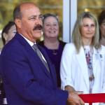 Michael S. Lockett / The Daily World File
Harbor Regional Health CEO Tom Jensen takes part in the ribbon cutting for a new clinic in Westport on Wednesday.