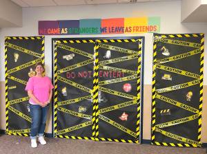 Matthew N. Wells / The Daily World
Soon, all will be revealed inside McDermoth Elementary Schools library. Jenny Floch, librarian who is now in her third year for the school, cannot wait to have the students reveal their work on Friday morning. It took a lot of work and it sounds like there will be some happy tears.