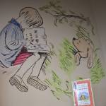The artwork inside McDermoth Elementary School not only reaches the current generation of students with more contemporary books such as Creepy Carrots!, Pete the Cat, Elephant and Piggie, and more, it also shows off older literary characters, such as Winnie the Pooh, right, and Christopher Robin, left. (Matthew N. Wells / The Daily World)