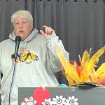 Matthew N. Wells / The Daily World
Andrea Seabert, girls camp director for Camp Victory, stands up for the right for a child to be a child. For many years she has fought for the nonprofit, which helps children who are survivors of sex abuse. Seaberts parents instilled in her the will to help children as they too were huge childhood advocates throughout Grays Harbor County and beyond. The piece on the lectern is to simulate a campfire, because its one of the fun activities Camp Victory does for its survivors.