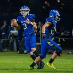 PHOTO BY FOREST WORGUM 
Elma quarterback Isaac McGaffey (3) drops back to pass during a win over Tenino on Oct. 11. The Eagles take on Black Hills in a non-league game on Friday in Tumwater.