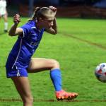 RYAN SPARKS | THE DAILY WORLD Elma senior forward Beta Valentine scored two goals to bring her career total to 104 in a 4-0 win over Hoquiam on Thursday in Elma.