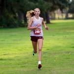 RYAN SPARKS | THE DAILY WORLD Montesano sophomore Haley Schweppe cruised to a victory in the girls varsity race at the 1A Evergreen League Championships on Thursday at Oaksridge Golf Course in Elma.