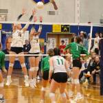 RYAN SPARKS | THE DAILY WORLD Aberdeen seniors Lilly Camp (12) and Ashlyn Richie defend a shot by Tumwaters Chloe Henderson (1) during a 3-0 loss on Thursday at Aberdeen High School.