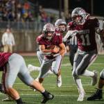 PHOTO BY FOREST WORGUM Montesano running back Marcus Hale (23) scores a touchdown during a 45-0 victory over Elma on Friday at Jack Rottle Field in Montesano.