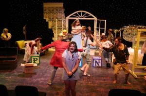 Rick Moyer photos
Adisyn Jones (front center) plays Krista in the Plank Island Theatre Company and Grays Harbor Colleges production of Lost Girl.