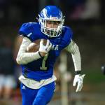 PHOTO BY FOREST WORGUM 
Elma receiver Ethan Camus, seen here in a file photo, and the Eagles will face second-ranked La Center in a 1A State first-round playoff game on Friday at Kalama High School.