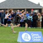 PHOTO BY DENNIS NELSON Elmas Frank Roberts (right) competes in the 1A State Cross Country Championships on Saturday in Pasco.