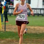 PHOTO BY DENNIS NELSON Montesanos Haley Schweppe won the 1A State Girls Cross Country Championship on Saturday at Sun Willows Golf Course in Pasco.