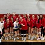 SUBMITTED PHOTO The Willapa Valley Vikings pose for a photo after placing second in the 1B District 4 Volleyball Tournament after a 3-2 loss to Taholah on Saturday in Oakville.