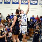 RYAN SPARKS | THE DAILY WORLD Elmas Isaac McGaffey (3) puts up a shot during a 67-48 loss to Forks on Friday at Elma High School.