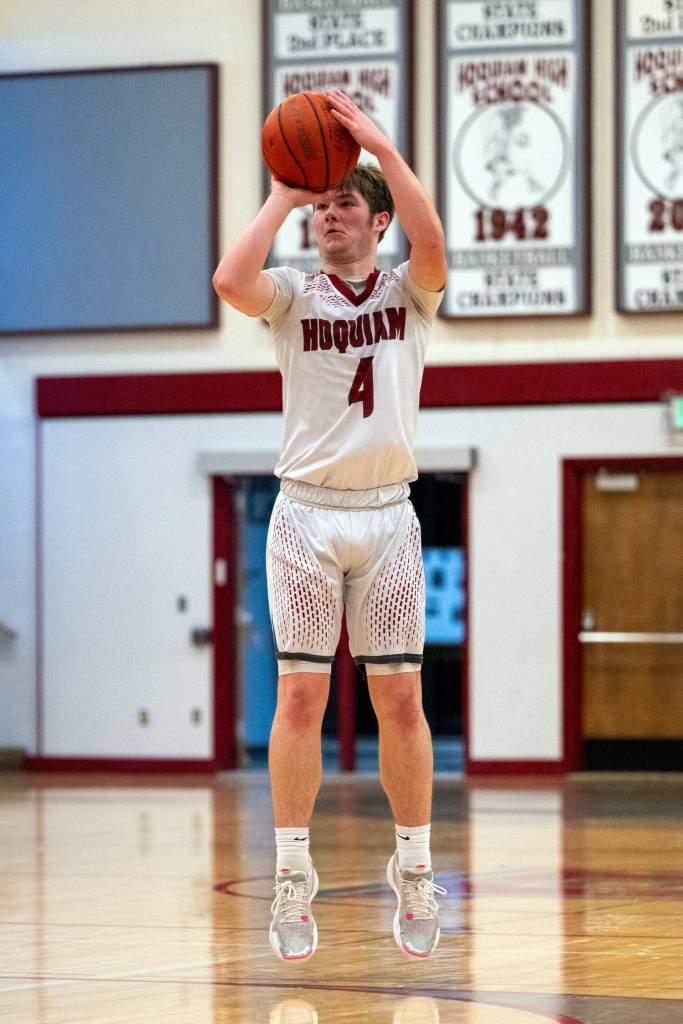 PHOTO BY FOREST WORGUM Hoquiam guard Joey Bozich led the Grizzlies with 16 points in a 62-39 loss to Forks on Monday in Hoquiam.