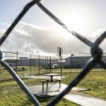 The sun shines over a recreation area outside of the new youth detention center during a tour of Stafford Creek Corrections Center in Aberdeen on Wednesday, Dec. 18.