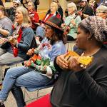 Ukulele players mastered the Jingle Bell song this past Saturday.