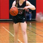 PHOTO BY HAILEY BLANCAS Montesano point guard Tieander Olson was one assist shy of a triple-double in the Bulldogs 43-30 win over Mossyrock on Monday at Mossyrock High School.