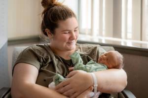 Harbor Regional Health photos
Mother Katelyn Currie holds her baby Oliver, the first baby born in Grays Harbor in 2025.