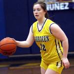 DAILY WORLD FILE PHOTO Aberdeen guard Bentley Brown, seen here in a file photo, scored 17 points and had a clutch 3-pointer in the final minute of the Bobcats 47-43 win over Centralia on Tuesday at Centralia High School.