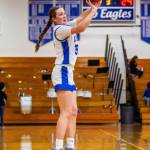 PHOTO BY MIKE ROBERTS Elma guard Olivia Moore shoots during a 46-26 loss to Centralia on Friday at Elma High School.