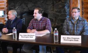 Jerry Knaak photos / The Daily World
Rep. Steve Tharinger, D-District 24, Position 2; Rep. Adam Bernbaum, D-District 24, Position 1; and Sen. Mike Chapman, D-District 24.