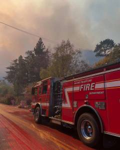 Hoquiam Fire Department photos
Hoquiams John Phillips is a crew member on a Black Lake McLane engine fighting the wildfires in California.