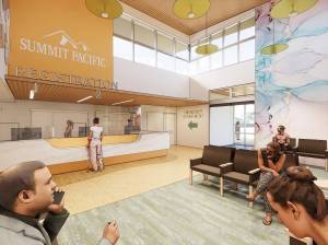 Mahlum Architects
An artists rendition of the registration room at Summit Pacific Medical Center in Elma.