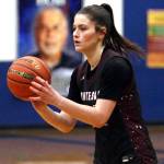 DAILY WORLD FILE PHOTO Montesano junior forward Jillie Dalan, seen here in a file photo, surpassed 1,000 points for her prep career in a 65-30 win over Klahowya on Friday in Klahowya.
