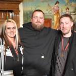 The most recent drug court graduates, Danielle Blanchard, Michael Dufour and Wayne Giberson, pose for a photo.
