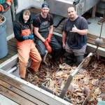 Safe Coast Seafood crew pause for a photo while unloading the F/V Jeannie Irene.