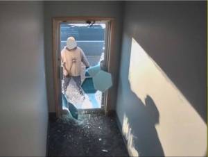 Aberdeen Police Department
An Aberdeen man is pictured breaking into the Comcast/Xfinity building.