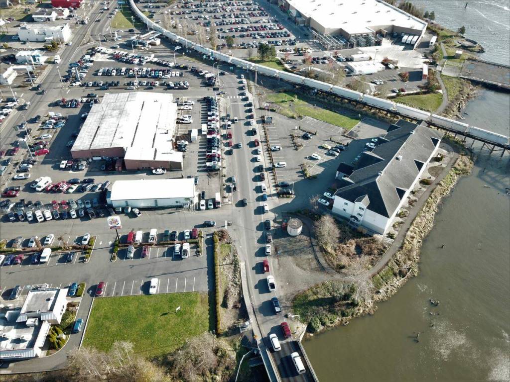 Looking east during a railway traffic jam