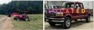 On the evening of July 6, 2024 near Malone, a maroon 1994 Ford F250 (similar to the one pictured) was stolen (since recovered) along with a red Mahindra 4530 tractor with a 6-foot brush hog attached. (Grays Harbor Sheriff’s Office)