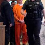 ( PHOTOS Jerry Knaak / The Daily World )
Wade Eric Iseminger is escorted into the Grays Harbor County Superior Court by Grays Harbor County Sheriffs deputies.