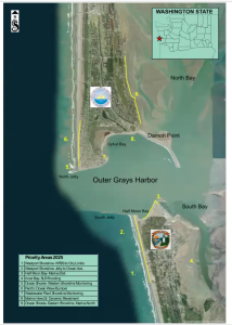 Priority areas regarding erosion issues in Ocean Shores and Westport. (Grays Harbor Marine Resources Committee)