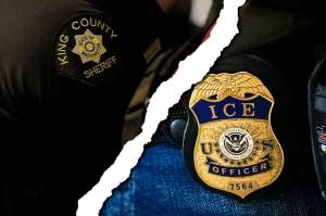 Photo illustration by Genna Martin / Cascade PBS
In a survey conducted by InvestigateWest and Cascade PBS, the majority of Washington sheriffs said they would focus their resources on public safety and local laws, not federal immigration enforcement.