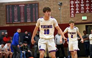 PHOTO COURTESY OF WVHS SPORTS Willapa Valleys Blane King, seen here in a file photo, scored 20 points to lead the Vikings to a 59-51 win over Tulalip Heritage in a 1B State Tournament game on Friday in Chehalis.