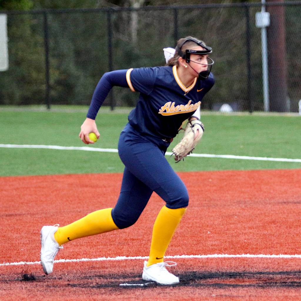 RYAN SPARKS | THE DAILY WORLD Aberdeen pitcher Lilly Camp