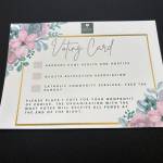 The voting card for the seventh 100+ Harbor Women Who Care giving event.