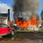 Aberdeen Fire Department photos
Aberdeen and Hoquiam fire departments attack house fires on Thursday morning.
