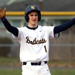 RYAN SPARKS / THE DAILY WORLD 
Aberdeen shortstop Bubba Jones acknowledges his teammates during a 15-5 win over Hoquiam on Tuesday at Pioneer Park in Aberdeen.