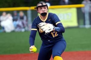 RYAN SPARKS | THE DAILY WORLD Aberdeen pitcher Lilly Camp earned the win in a 3-2 victory over Montesano on Saturday at Montesano High School.