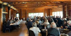 Greater Grays Harbor, Inc.
The Rotary Log Pavilion in Aberdeen was filled with the mayors of the county and about 100 attendees.
