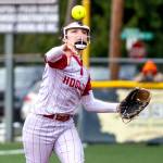 PHOTO BY FOREST WORGUM Hoquiam shortstop Lexi LaBounty makes a play during a 12-1 loss to Lynden Christian on Friday in Montesano.