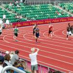 SUBMITTED PHOTO Aberdeens Isaac Garcia (third from right) races in the boys varsity 400 meters at the Oregon Relays at Hayward Field at the University of Oregon.