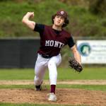 PHOTO BY FOREST WORGUM Montesano starting pitcher Kolson Hendrickson earned a victory over Elma in a doubleheader on Friday in Elma.