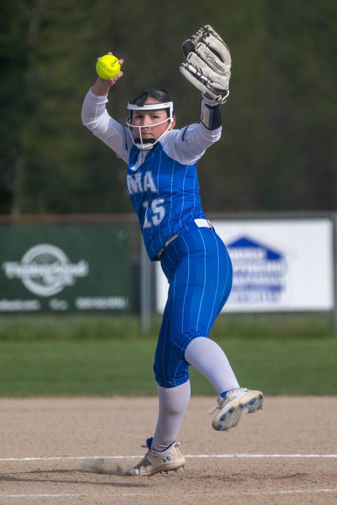 PHOTO BY FOREST WORGUM Elma pitcher Keira White earned the win in a 20-1 victory over Tenino on Monday in Elma.