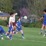 RYAN SPARKS | THE DAILY WORLD Montesano midfielder Cris Tobar (10) makes a play on the ball during the Bulldogs 3-2 loss to Elma on Monday at Davis Field in Elma.
