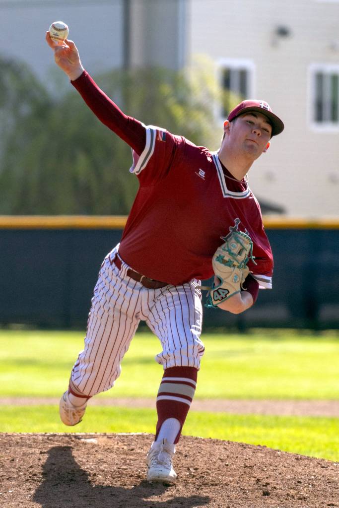 PHOTO BY FOREST WORGUM Hoquiam starting pitcher Joey Bozich pitched six innings in a 2-1 loss to Montesano on Tuesday in Montesano.
