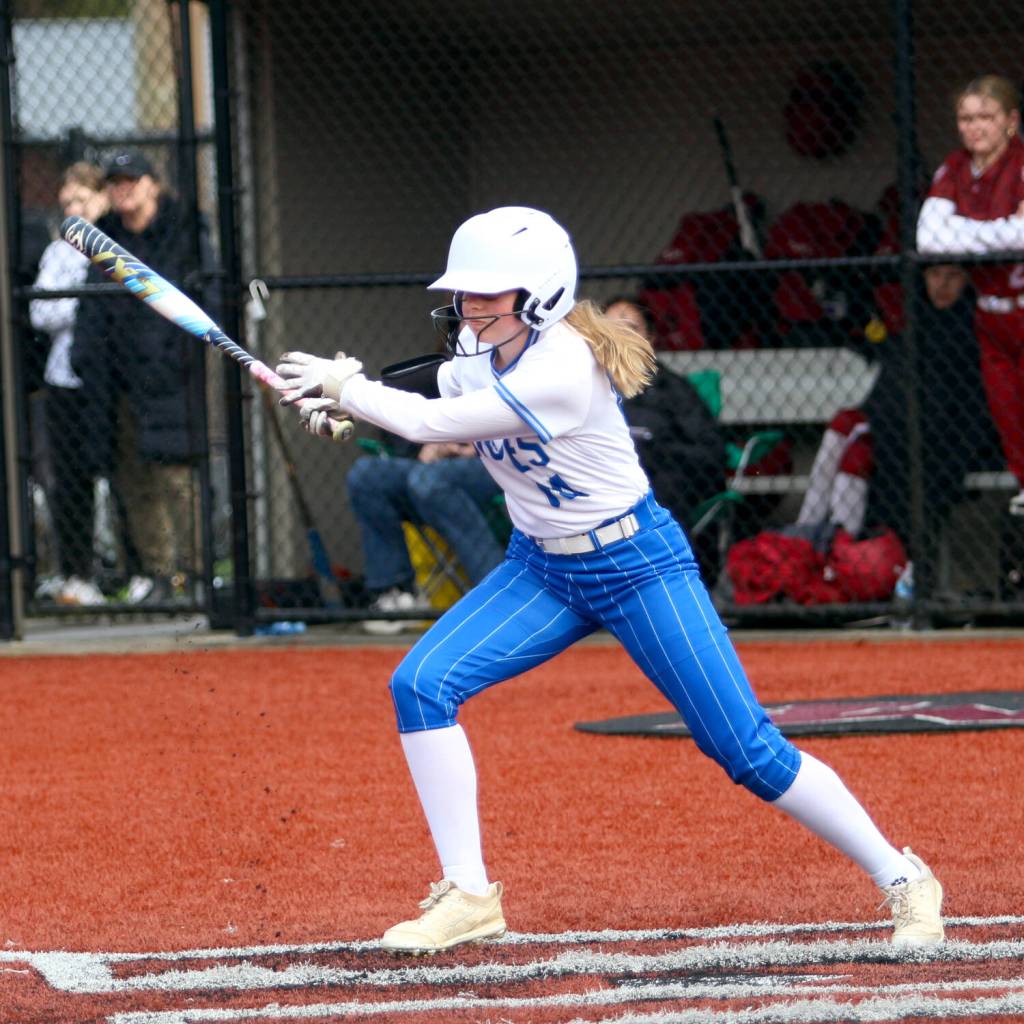 DAILY WORLD FILE PHOTO Elma outfielder Chloe Donais had a home run and a triple in a 13-8 loss to College Place on Saturday in Montesano.